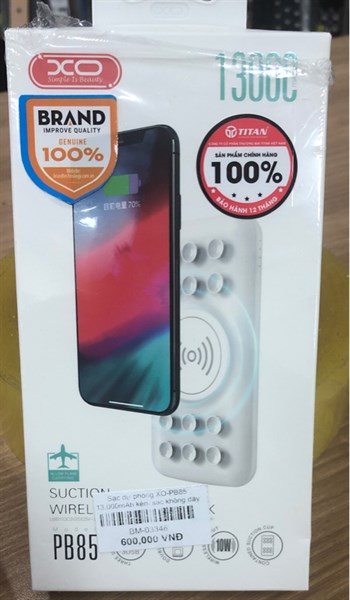 Sạc dự phòng XO-PB85 13.000mAh kèm sạc không dây