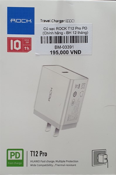 Sạc ROCK T12 Pro Single PD 18W HPM6-PD3.0