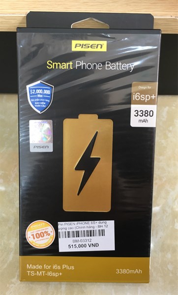 Pin iPHONE 6S+ PISEN dung lượng cao