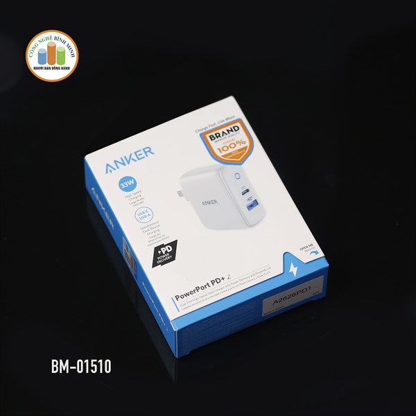 Sạc ANKER A2626 PowerPort PD+ 2 33W, 2 cổng USB IQ & Type-C