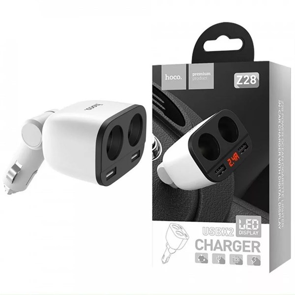 Tẩu sạc HOCO Z28 chia 1 ra 2 tẩu