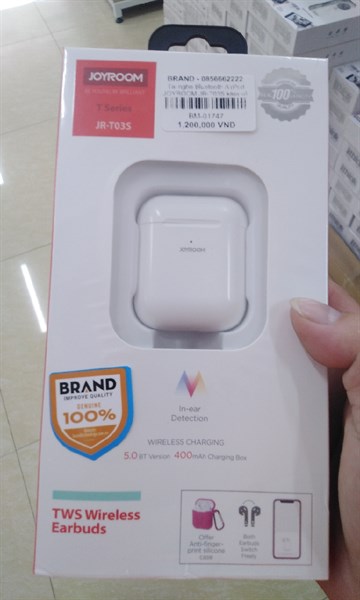 Tai nghe Bluetooth AirPod JOYROOM JR-T03S kèm vỏ silicon