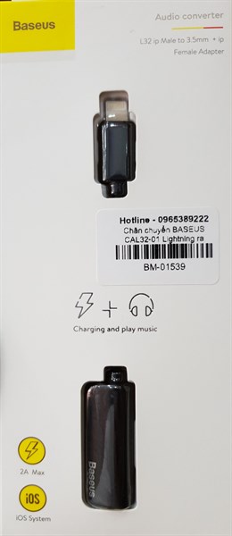 Jack chuyển BASEUS CAL32/L42 Lightning ra Lightning & AUX 3.5