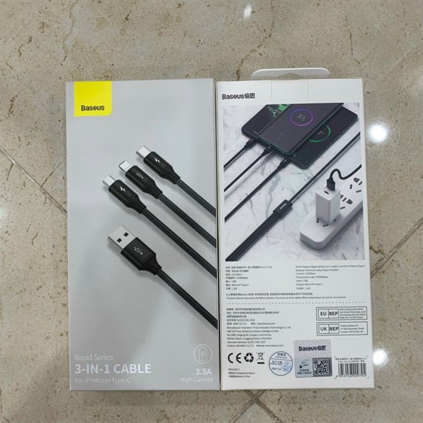 Cáp sạc BASEUS CAJS000001 120cm Lightning & Micro & Type-C