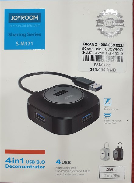 Bộ chia USB 3.0 JOYROOM S-M371 0.25M 1 ra 4