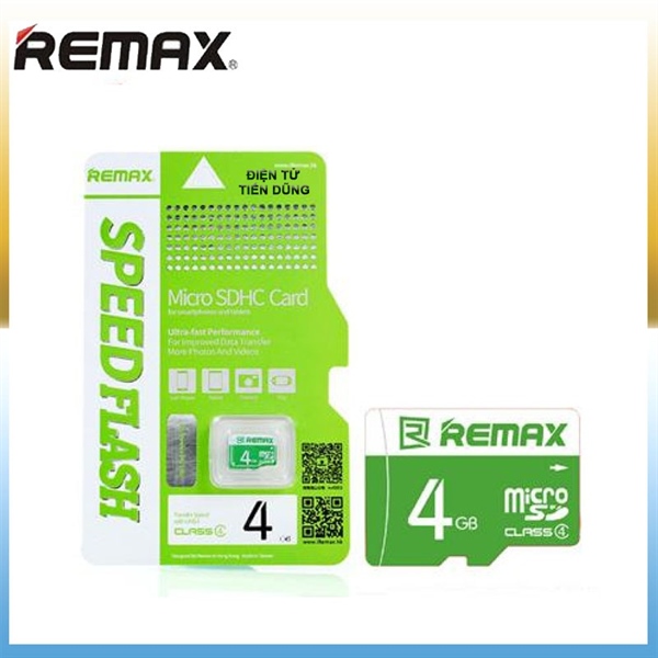 Thẻ nhớ REMAX 4GB class 4 ( áp dụng từ 03.11.2020)