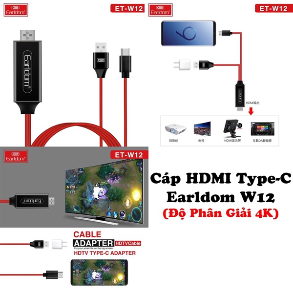 Cáp HDMI TYPE-C Earldom W12