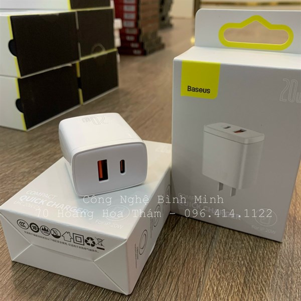 Sạc BASEUS CCXJ-02 20W 1cổng Type-C và 1 cổng USB