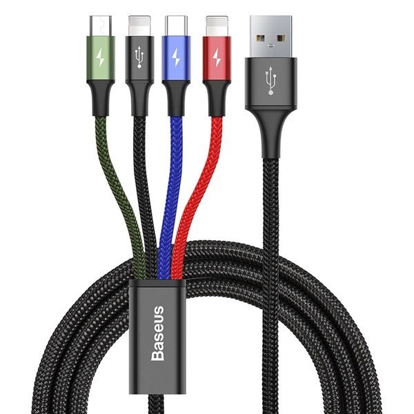 Cáp sạc BASEUS CA1T4-B 120cm Lightning & Micro & 2 Type-C