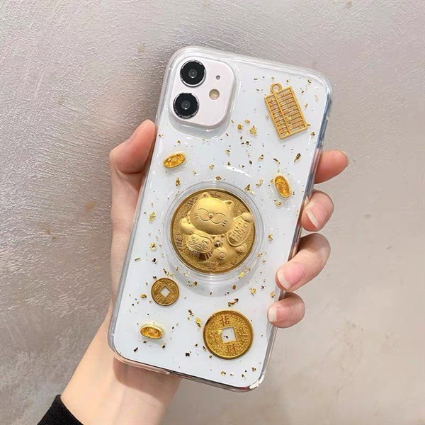 Ốp iPHONE 14 Max 6.7 Silicon trong mèo thần tài