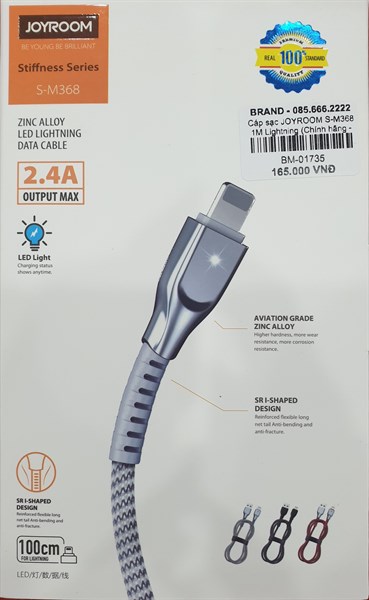 **Cáp sạc JOYROOM S-M368 1M Lightning (Chính hãng - BH 24 tháng)