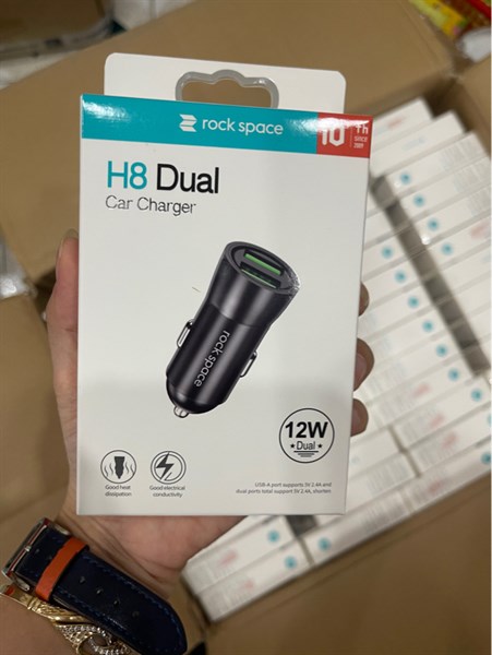 Tẩu sạc ROCK 2 công H8 Dual