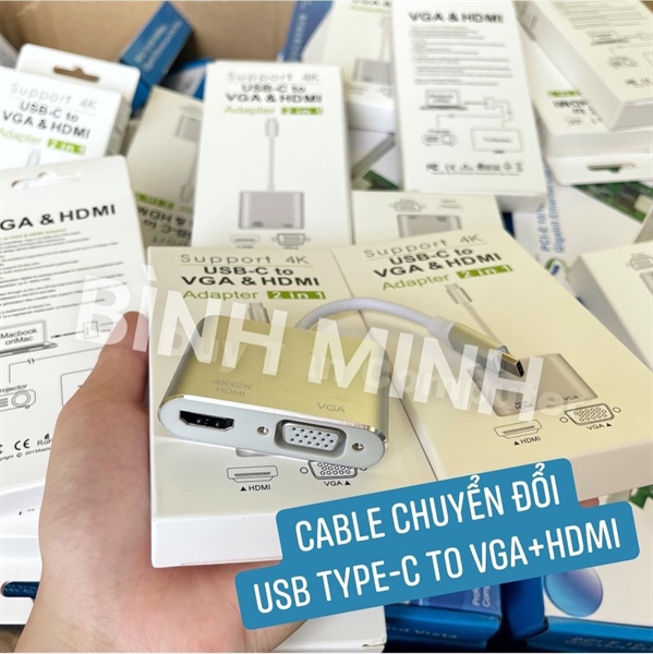 Cáp chuyển Type-C to VGA&HDMI