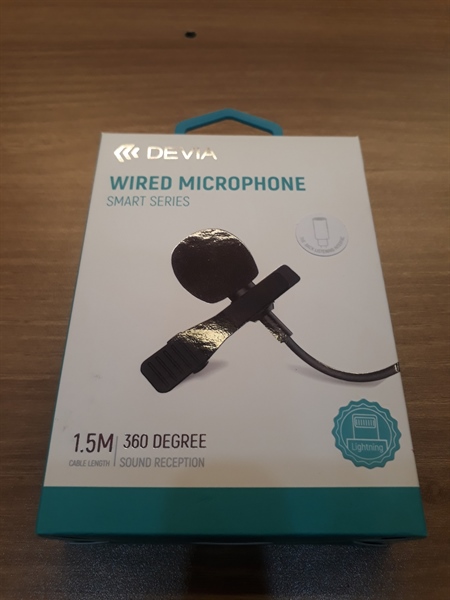 Mic thu âm Live Stream có dây DEVIA chân Lightning