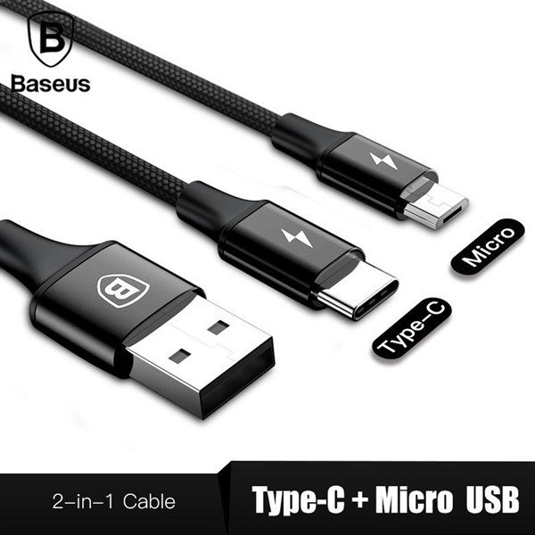 Cáp sạc BASEUS CAMT-ASU 120cm Micro & Type-C