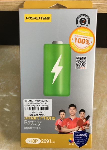 Pin iPhone 8+ PISEN