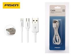 Cáp sạc PISEN AP04-800 2 in 1 Lightning & Micro