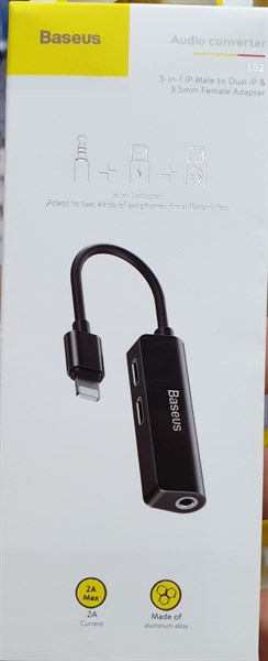 Jack chuyển BASEUS CALL52 Lightning ra 2 Lightning & AUX 3.5