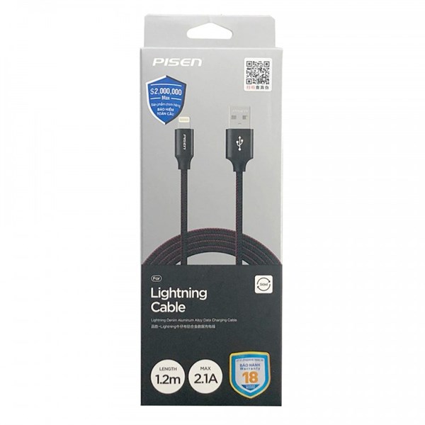 Cáp sạc PISEN AL14-1200 Lightning - PSC0060