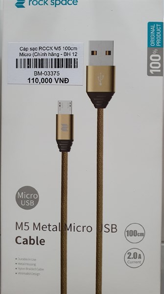 Cáp sạc ROCK M5 Micro 2.0A 100cm