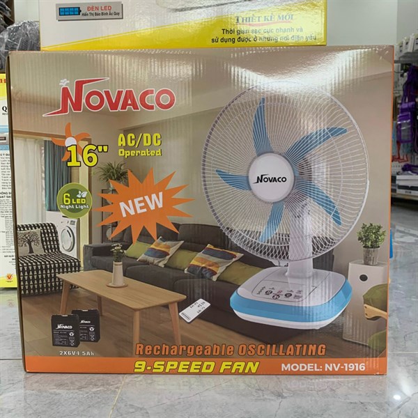 Quạt tích điện NV-1916 (3416) khiển NOVAVO