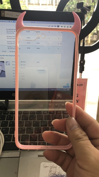 Ốp iPHONE 6+/6S+sừng viền màu lưng trong