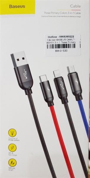 Cáp sạc BASEUS CAMLT-BSY 120cm/ P1037 0.8m Lightning & Micro & Type-C