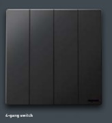 Công tắc bốn 1 chiều Mallia Senses - Brushed Black
