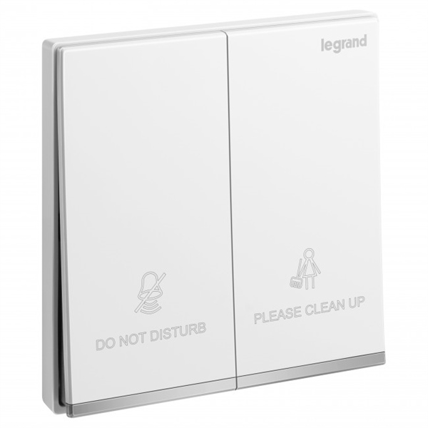 Công tắc 2 nút "yêu cầu dọn phòng / xin đừng quấy rầy", màu trắng