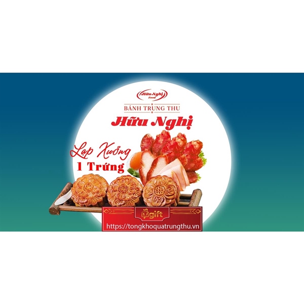 Bánh trung thu - Bánh nướng thập cẩm lạp xưởng 1 trứng Hữu Nghị (HN.NTCLX180.1T)