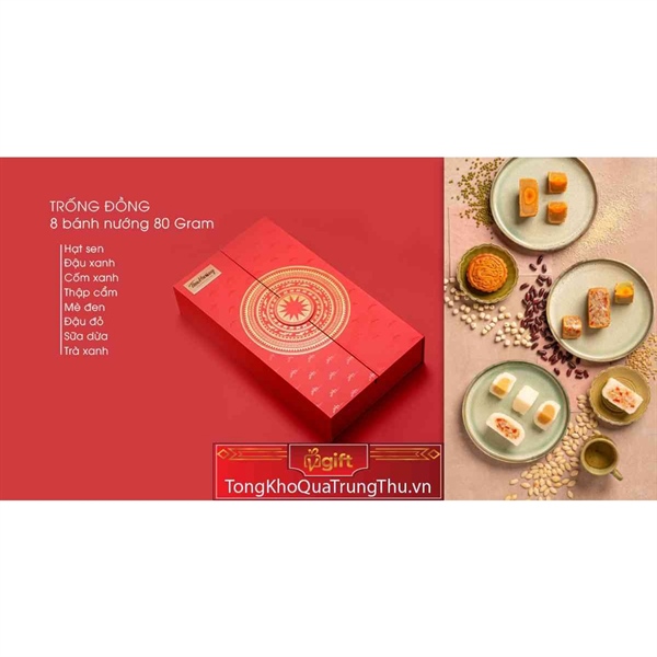 Bánh trung thu Thu Hương - Hộp Trống Đồng Đỏ (TH.TDD)