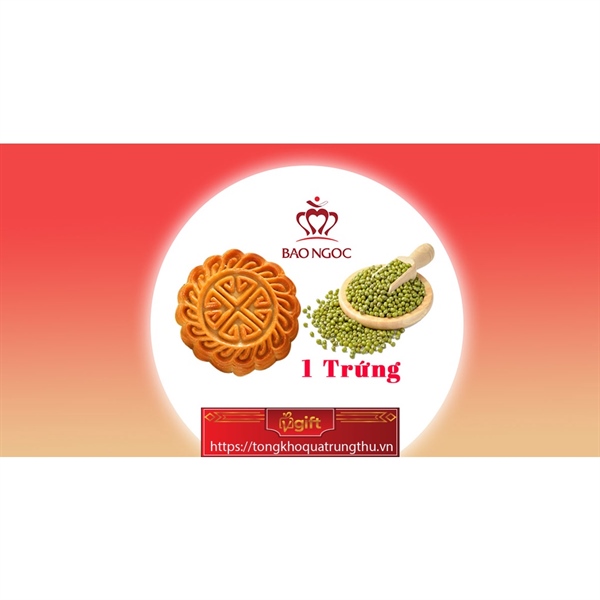 Bánh trung thu Bảo Ngọc - Bánh nướng Nhân Đậu Xanh - 1 Trứng (BN.BN101)