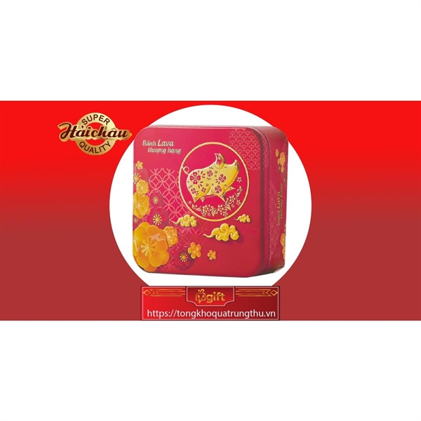 Bánh trung thu Hải Châu - Hộp cao cấp Lava heo vàng đặc biệt - 2 tầng (HC.HCC8)