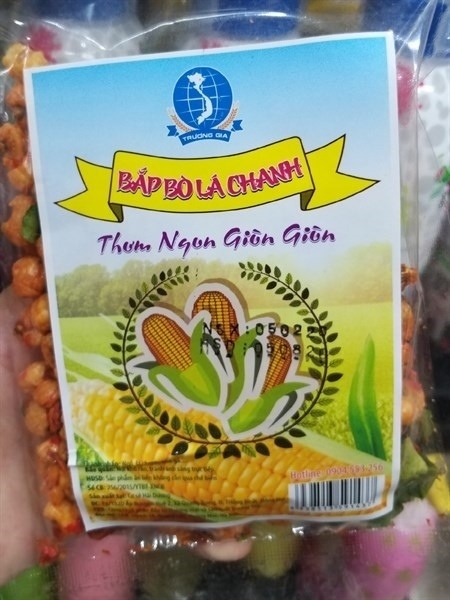 NGÔ SẤY BÒ LÁ CHANH TRƯƠNG GIA GÓI NHỞ 120 G