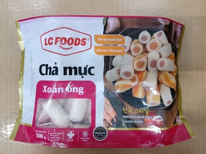 CHẢ MỰC XOẮN ỐNG LC FOODS 500 G
