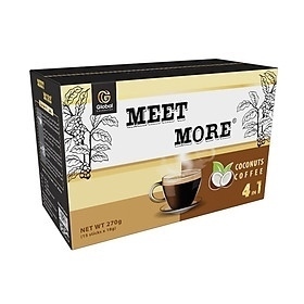 CÀ PHÊ DỪA HÒA TAN 4IN1 MEET MORE 15 GÓI HỘP 270GRAM