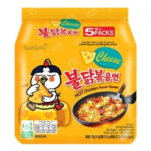 MÌ CAY HÀN QUỐC MÀU VÀNGGR.NO-HOT CHICKEN FLAVOUR BULDAK RAMEN CHEESE SAMYANG 140G