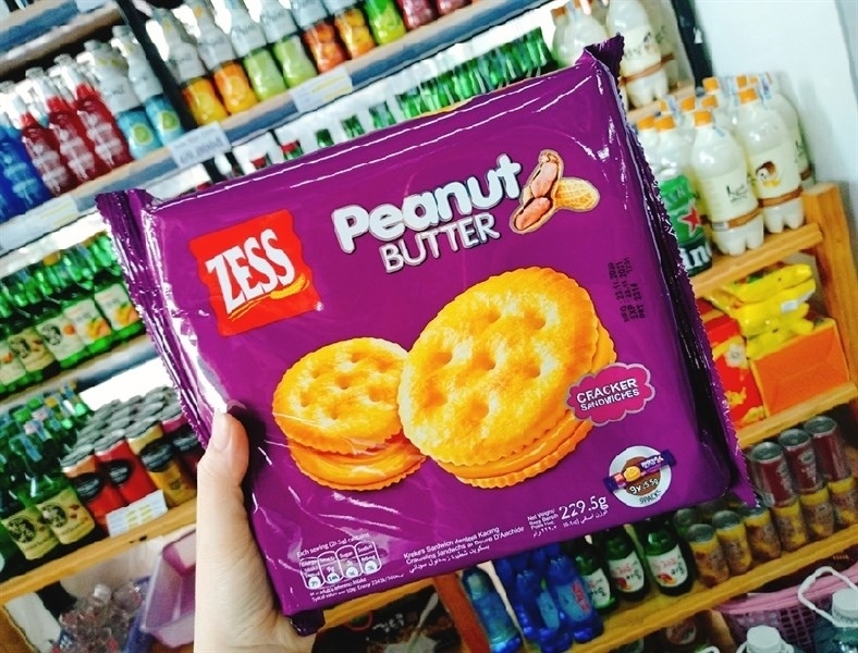 ZESS BÁNH MALAISIA KEM BƠ ĐẬU PHỘNG 229.5GR THÙNG 12 GÓI