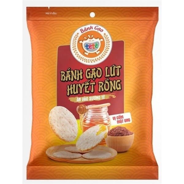 BÁNH GẠO TÊ TÊ GẠO LỨT HUYẾT RỒNG VỊ CỐM MẬT ONG 140G
