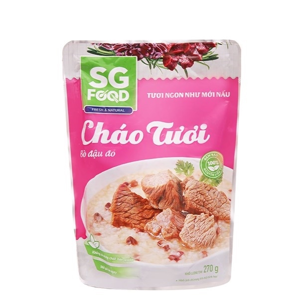 CHÁO TƯƠI SG FOOD FRESH & NATURAL BÒ ĐẬU ĐỎ 270G