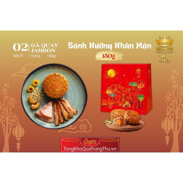 Bánh trung thu - Bánh nướng gà quay jambon 1 trứng Kinh Đô (KD.21)