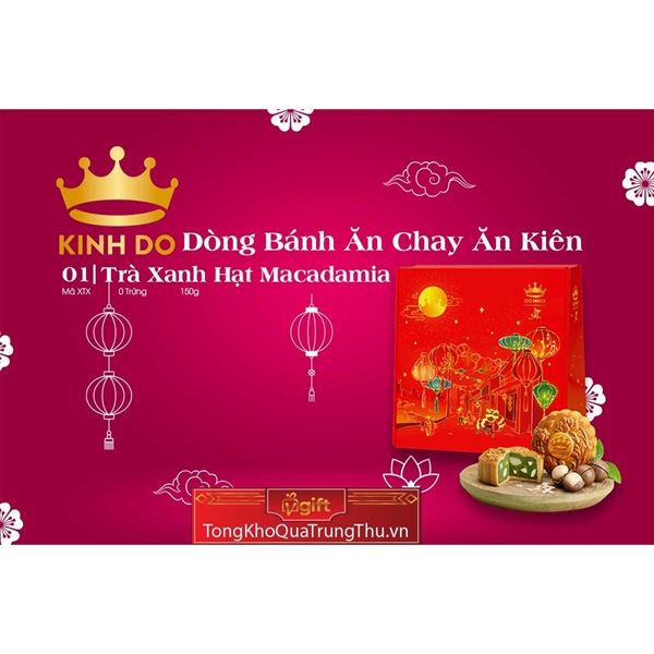 Bánh trung thu - Bánh nướng trà xanh hạt Macadamia Kinh Đô (KD.XTX)