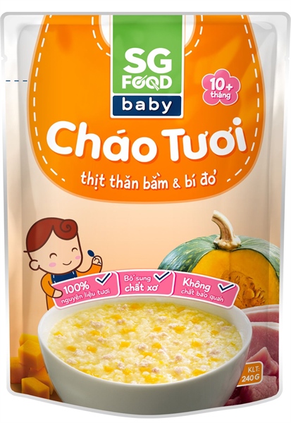 Cháo Tươi Thịt Bằm Bí Đổ SGFood Baby 240g