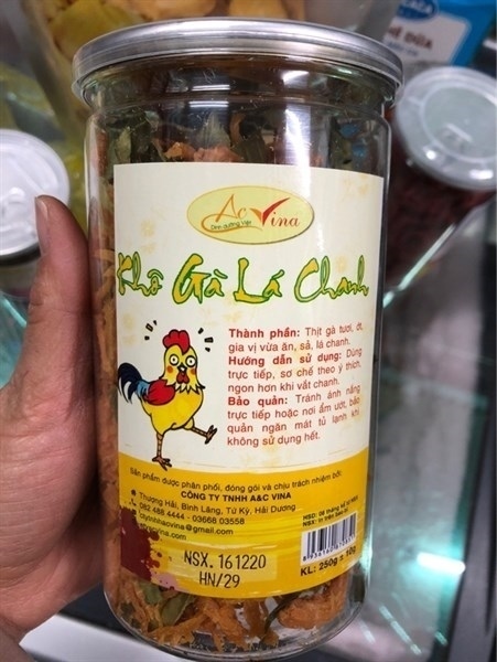 KHÔ GÀ LÁ CHANH ACVINA 240G HỘP TO