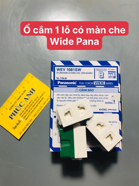 Ổ cắm 1 lỗ có màng che Wide Pana