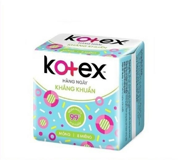 BĂNG VỆ SINH KOTEX HẰNG NGÀY HƯƠNG TỰ NHIÊN KHÁNG KHUẨN 8 MIẾNG