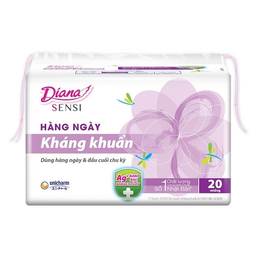 Băng vệ sinh hàng ngày Diana kháng khuẩn 20 miếng