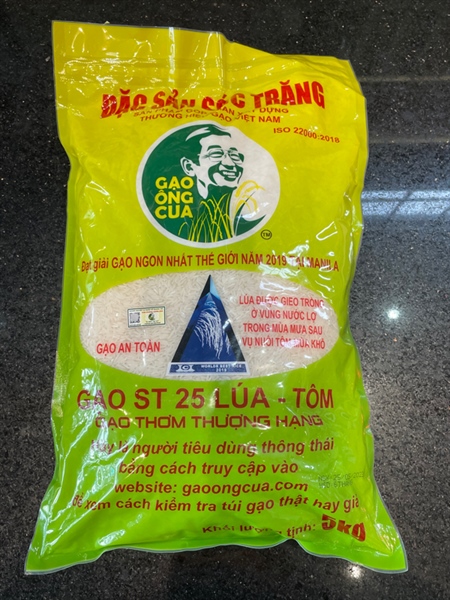 Gạo ST25 Lúa Tôm- Ông cua Túi 5kg