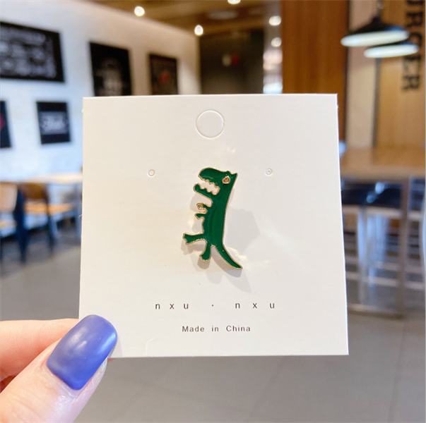 Huy hiệu pins hình nhỏ khủng long xanh ốm #43