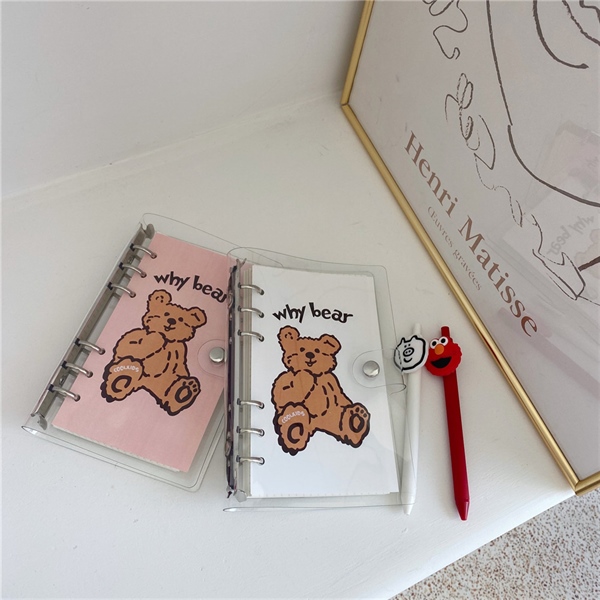 Sổ lò xo nút bấm bìa trong gấu Why Bear